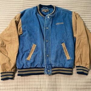 90’s Blue and Tan Denim Jacket